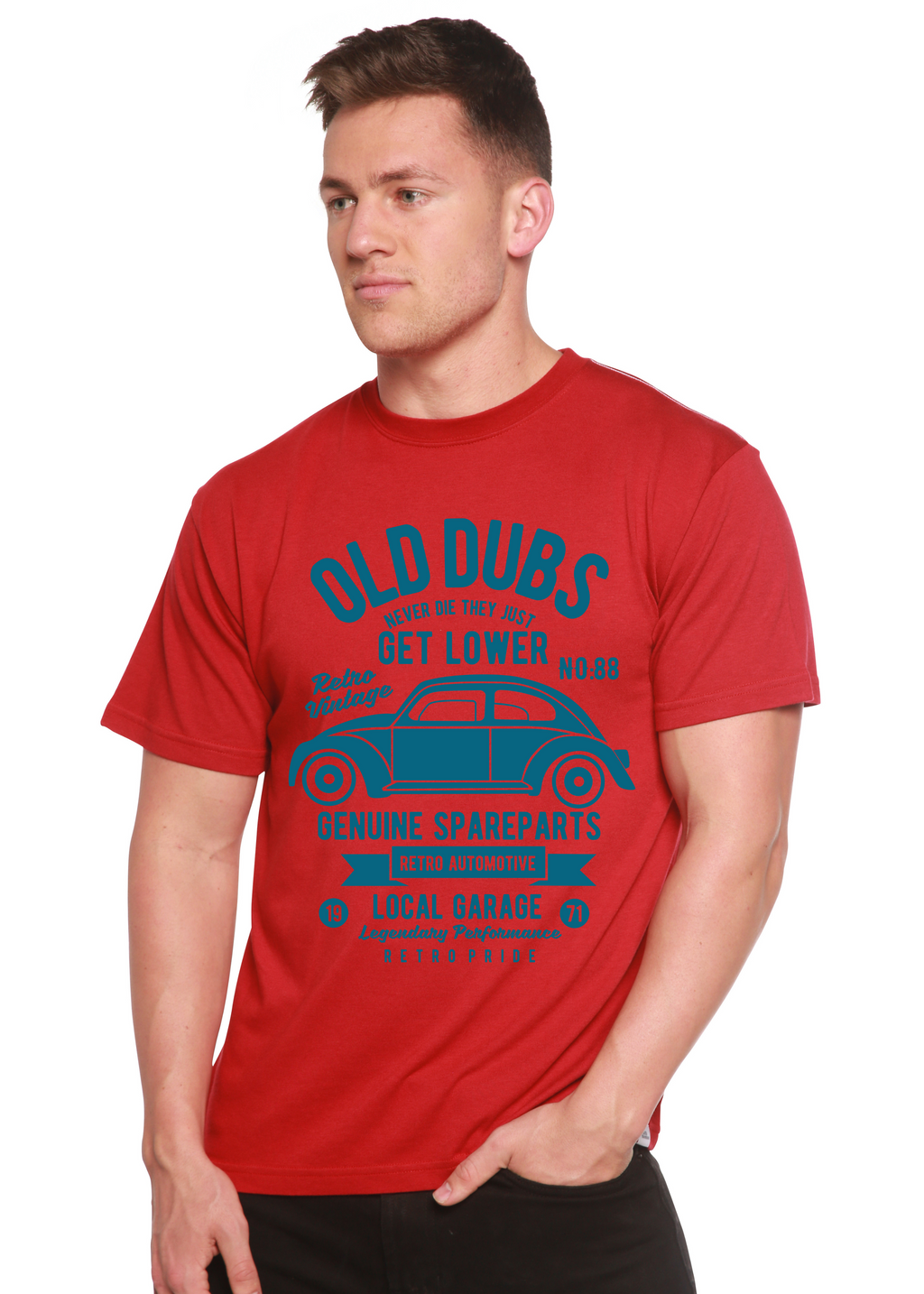 T-shirt à manches courtes et motif en viscose de bambou/coton biologique Spun Bamboo® pour homme Old Dubs