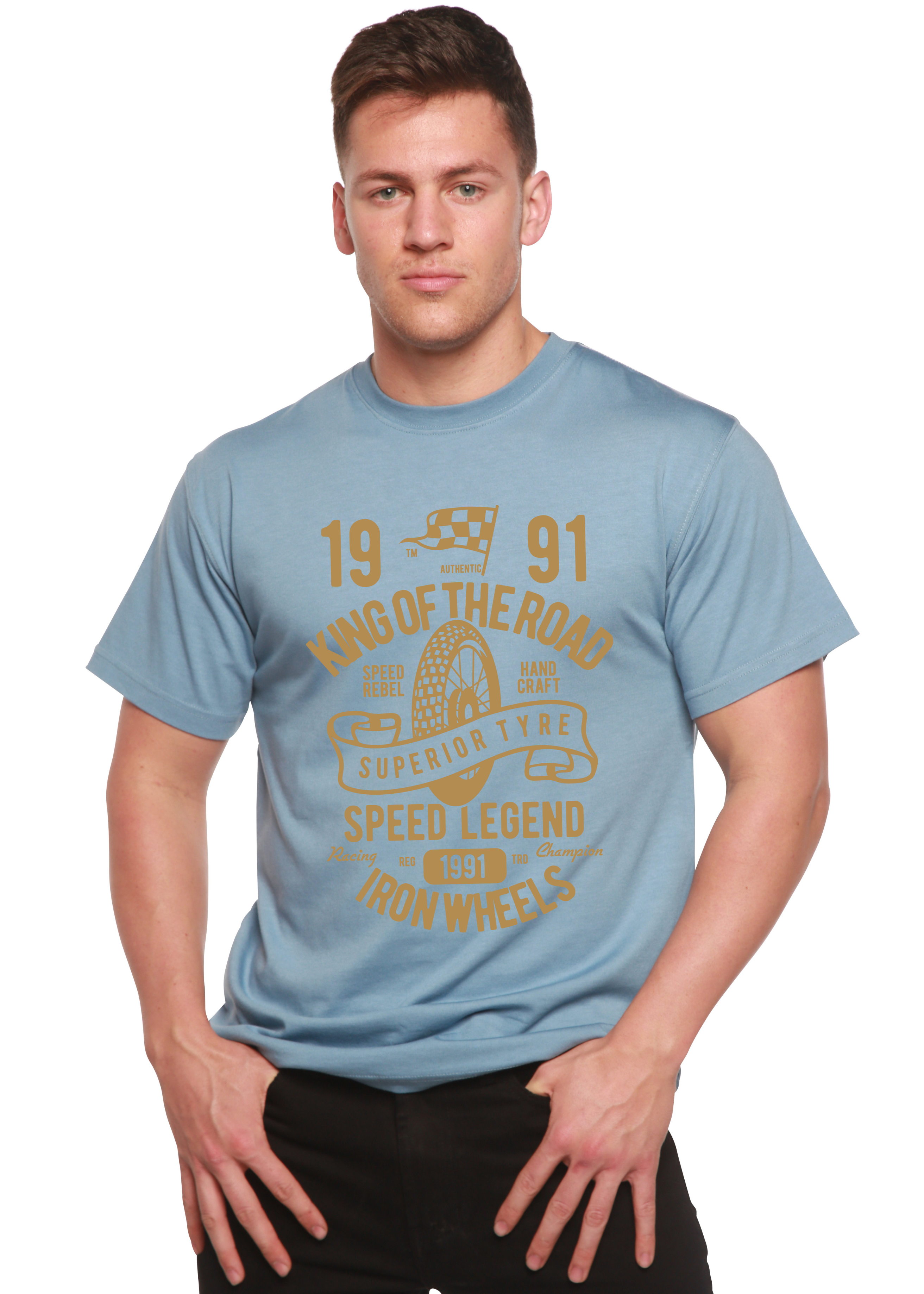 T-shirt à manches courtes et motif en bambou et coton bio Superior Type Spun Bamboo® pour homme