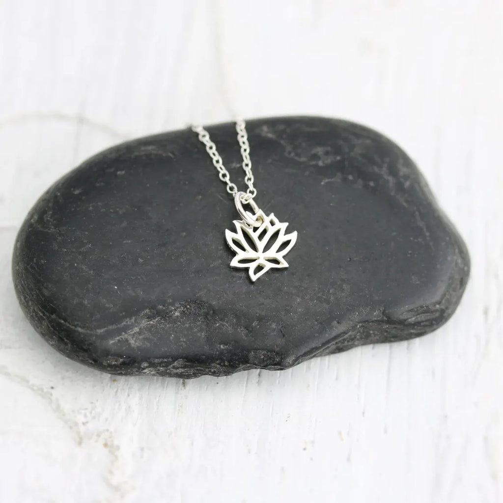 Sterling Silver Tiny Lotus Necklace – 16" Chain