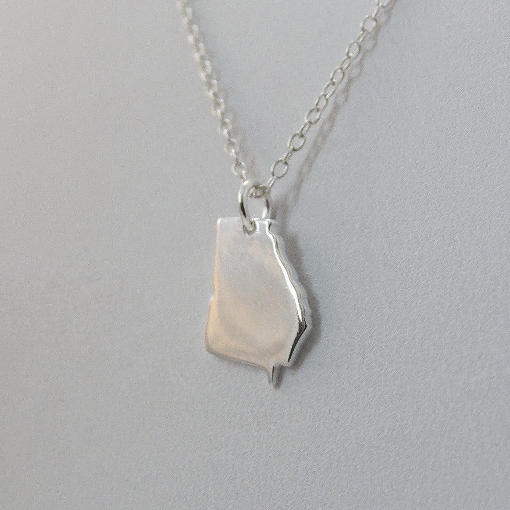 Collier État de Géorgie – Breloque GA en argent sterling sur chaîne de 45 cm