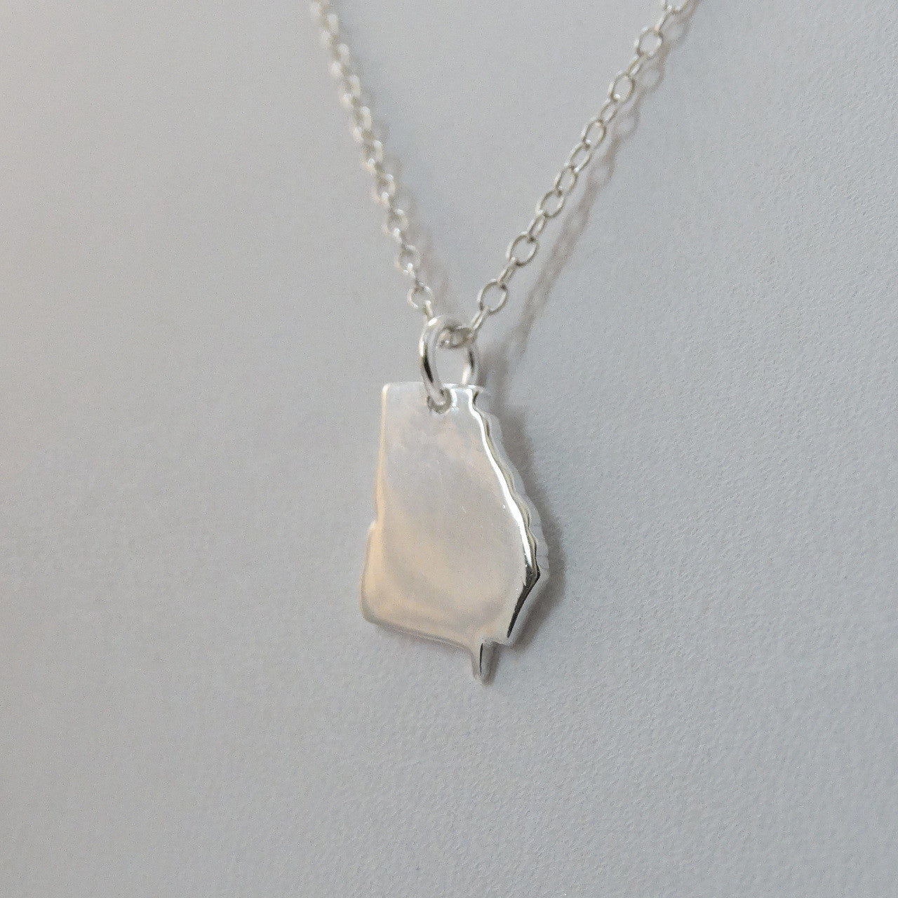 Collier État de Géorgie – Breloque GA en argent sterling sur chaîne de 45 cm