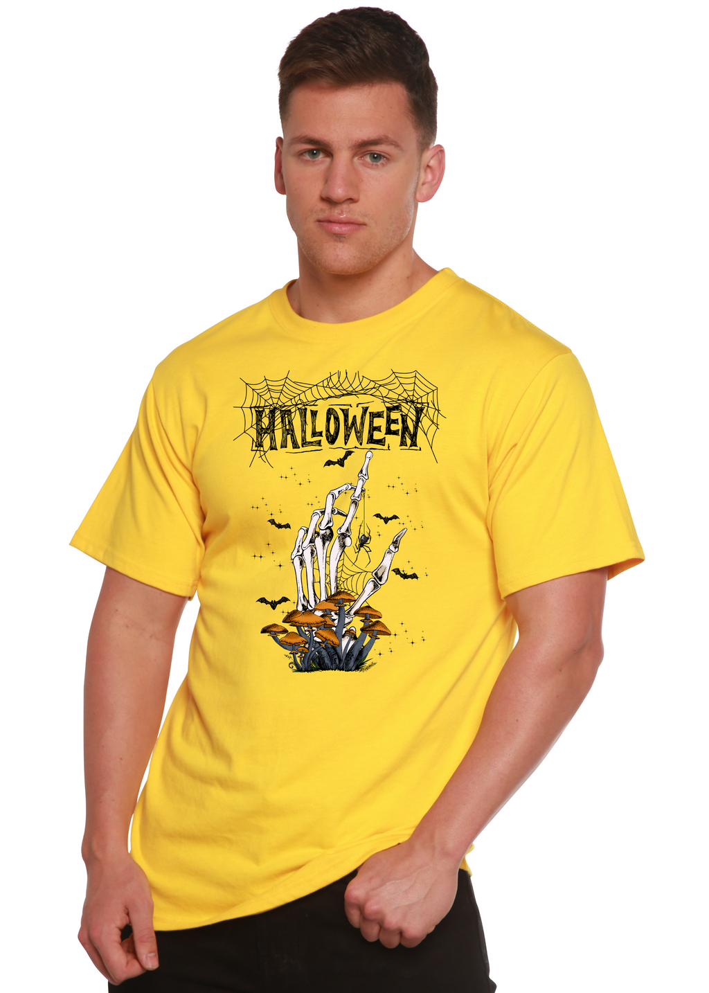 T-shirt graphique à manches courtes pour homme en bambou viscose/coton biologique Halloween