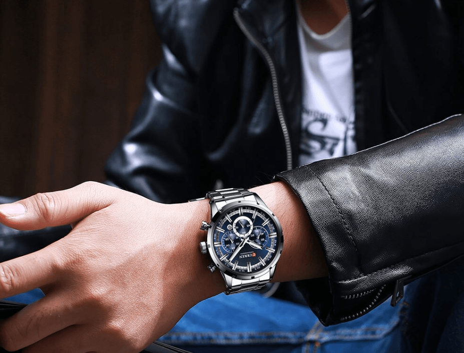 Montre de sport étanche en acier inoxydable pour homme avec chronomètre et affichage de la date spécial, design unique, cadeau parfait
