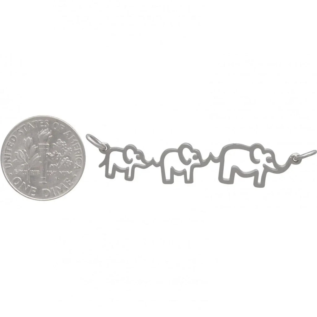 Mama and Two Baby Elephant Necklace – Sterling Silver Motherhood Pendant on 18" Chain
