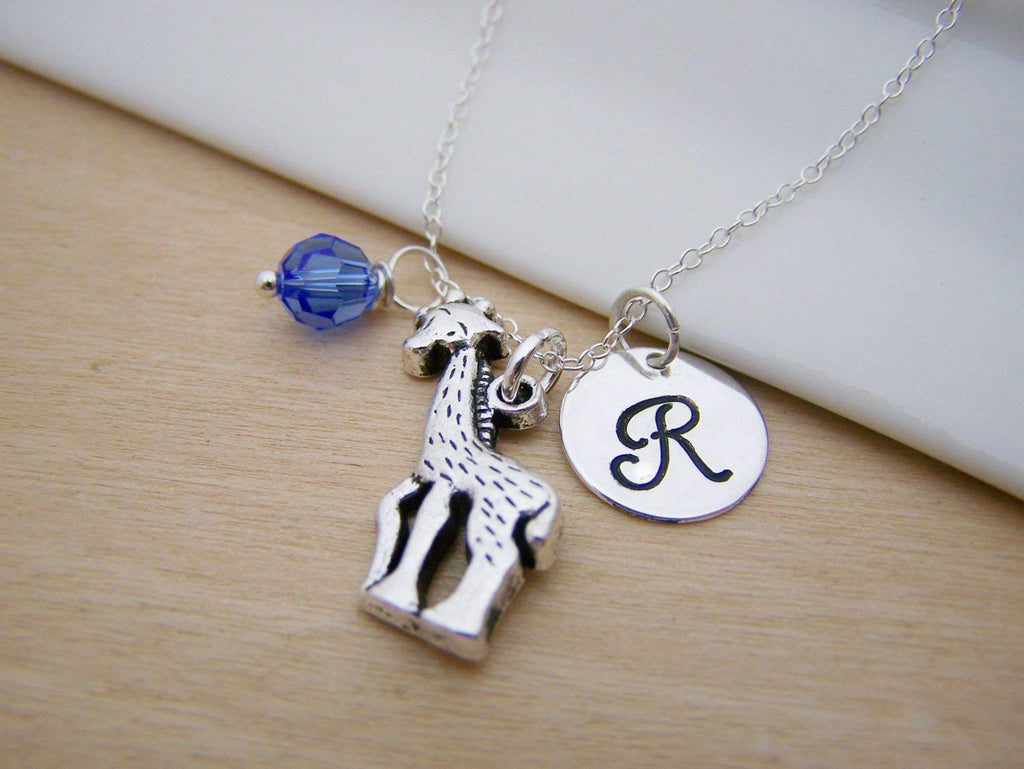 Giraffe Charm Necklace – Personalized Sterling Silver