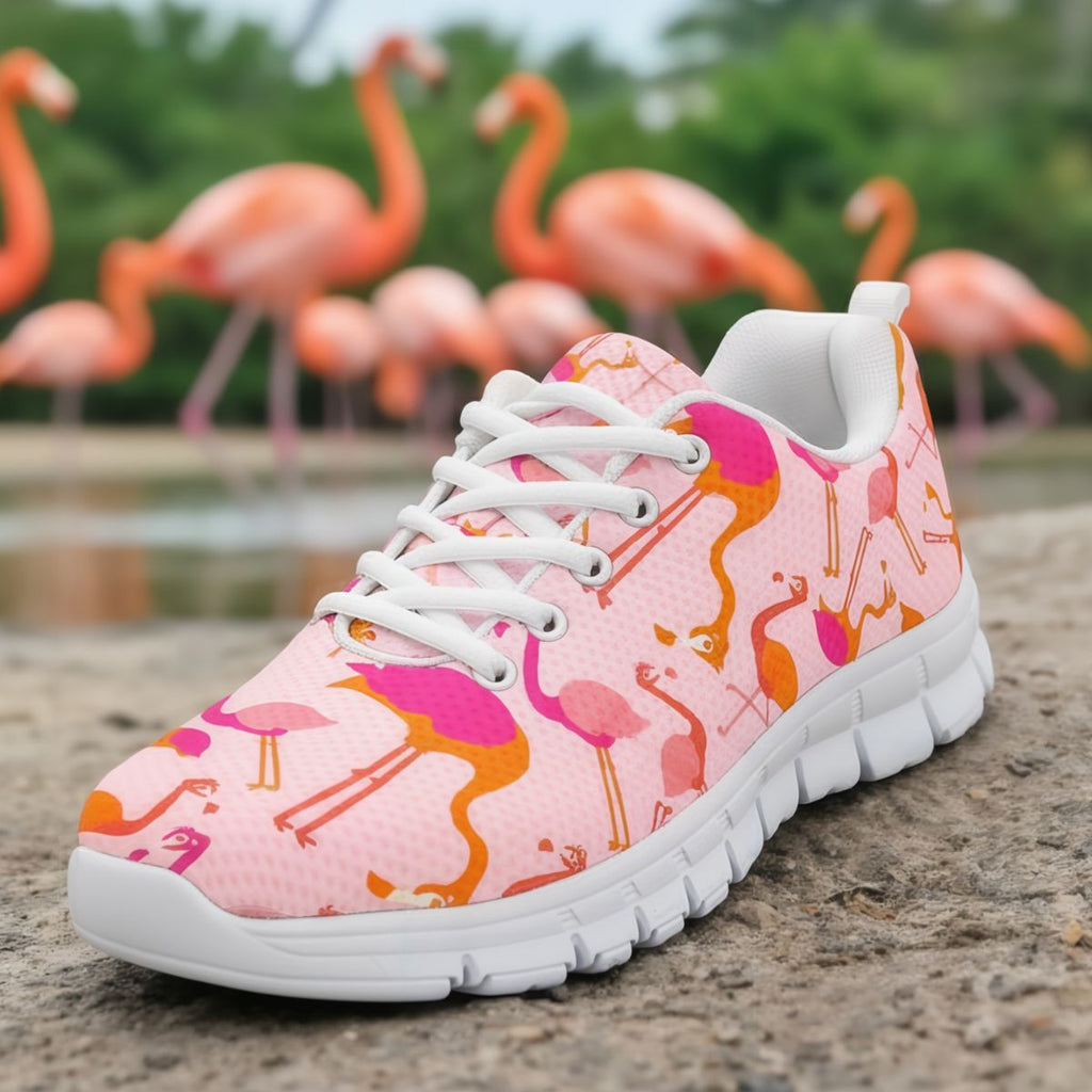 Baskets flamant rose multicolores