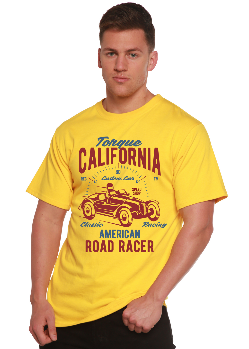 T-shirt graphique Torque California à manches courtes en viscose de bambou/coton biologique filé pour hommes