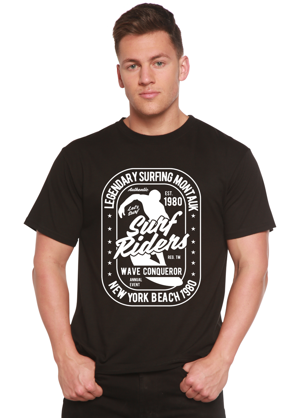 T-shirt à manches courtes et motif en bambou viscose et coton biologique pour homme Surf Rider Spun Bamboo®