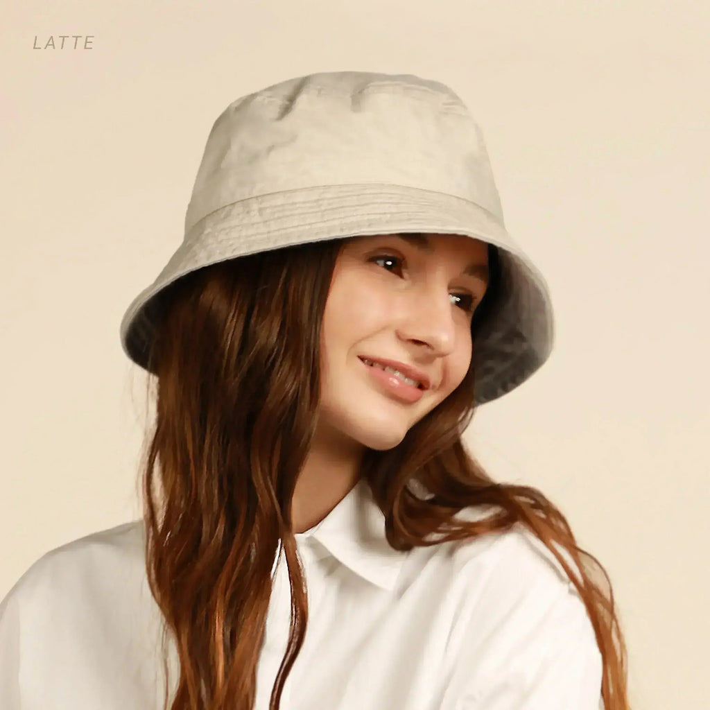 Bob en toile - Coton lavé, bord malléable - Protection solaire UPF