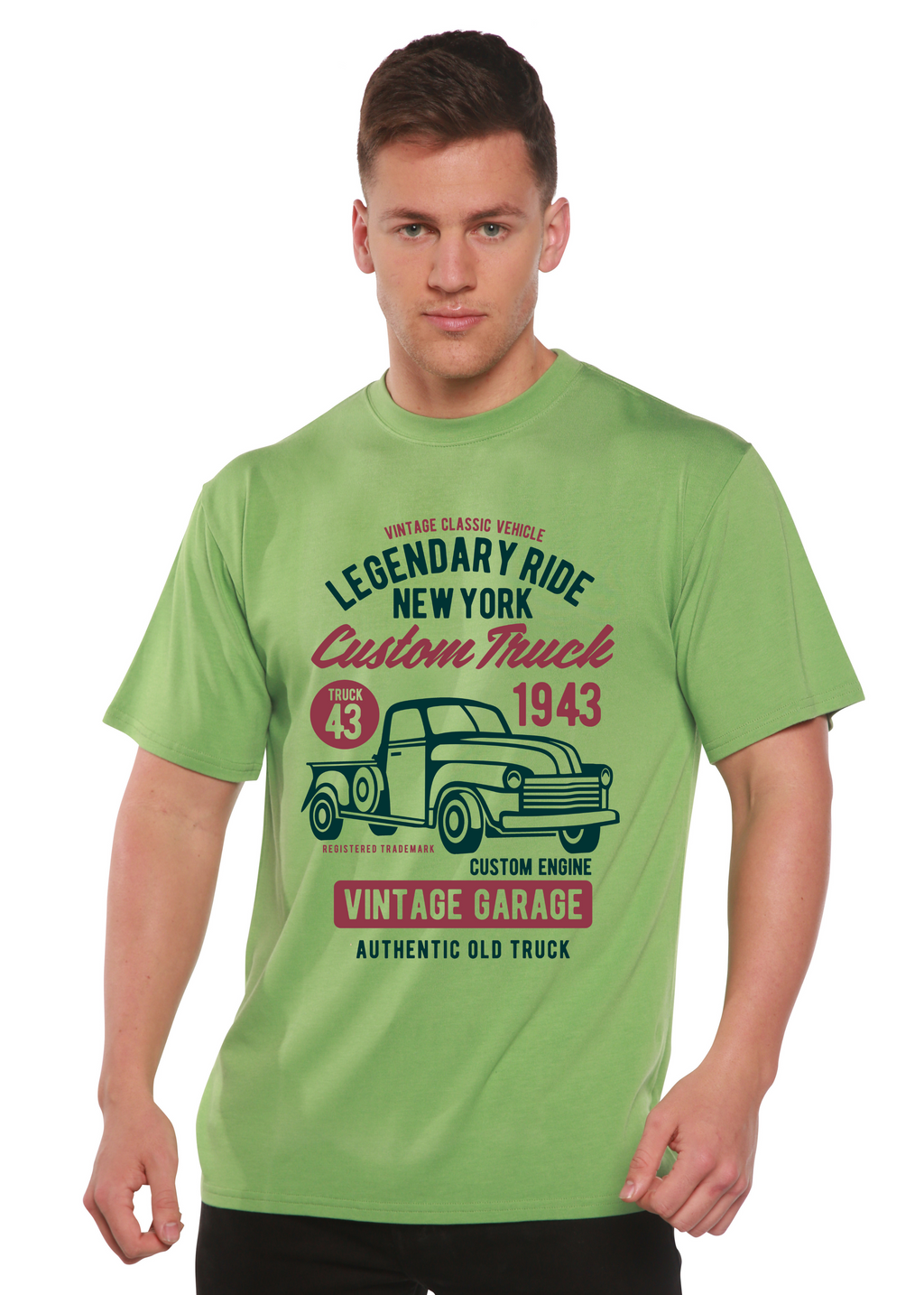 T-shirt graphique Legendary Ride à manches courtes pour homme en bambou, viscose et coton biologique