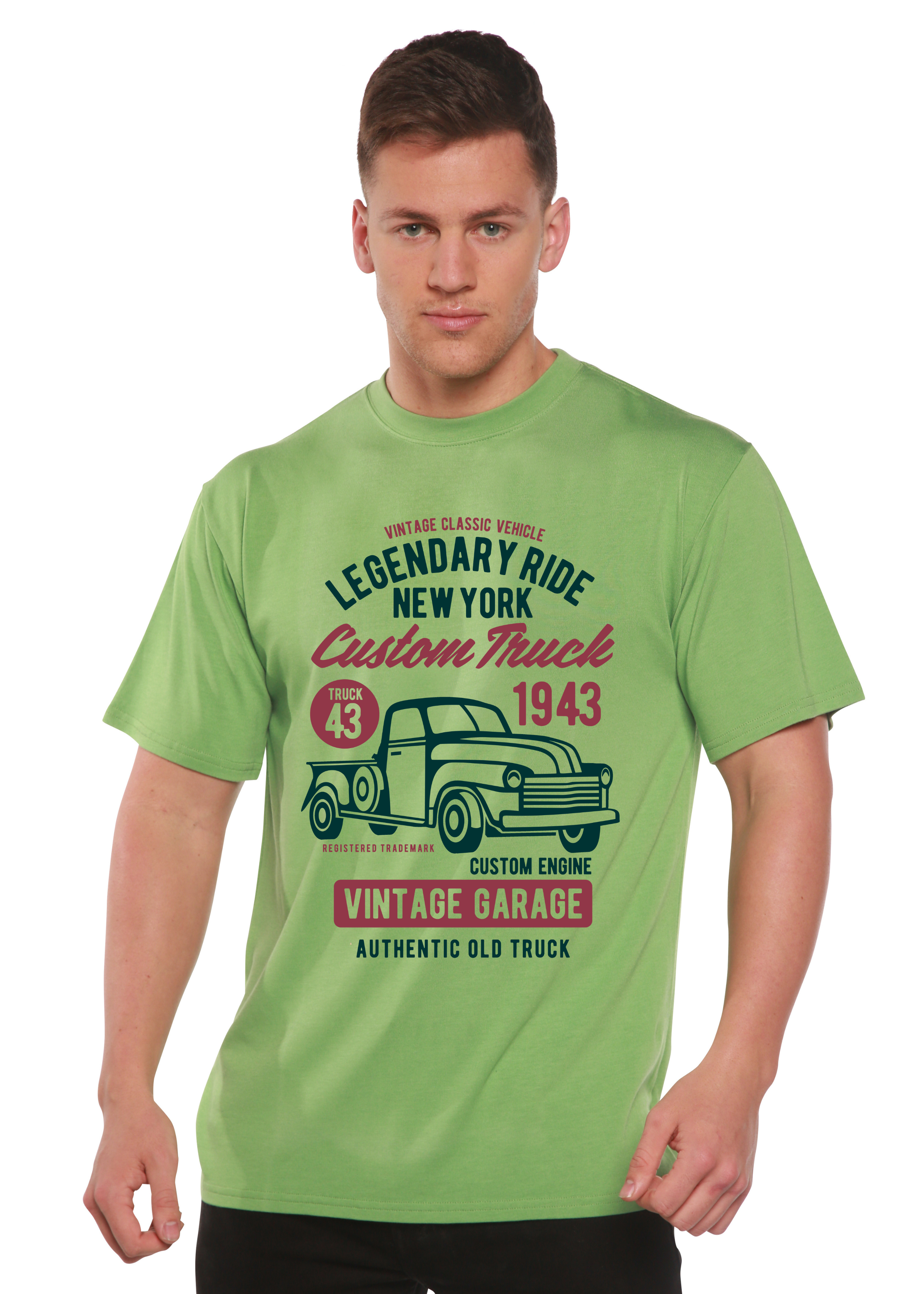 T-shirt graphique Legendary Ride à manches courtes pour homme en bambou, viscose et coton biologique