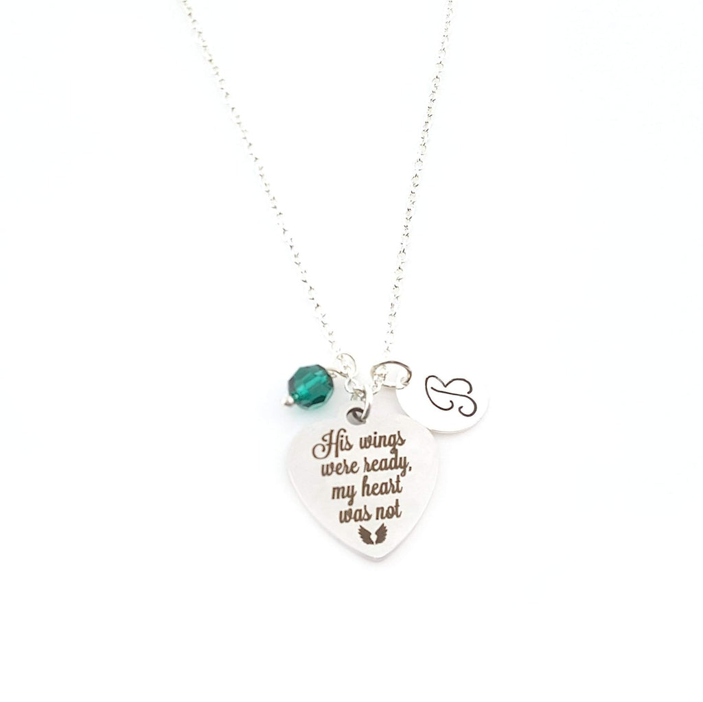 Ses ailes étaient prêtes, mais pas mon cœur – Collier commémoratif personnalisé en argent sterling