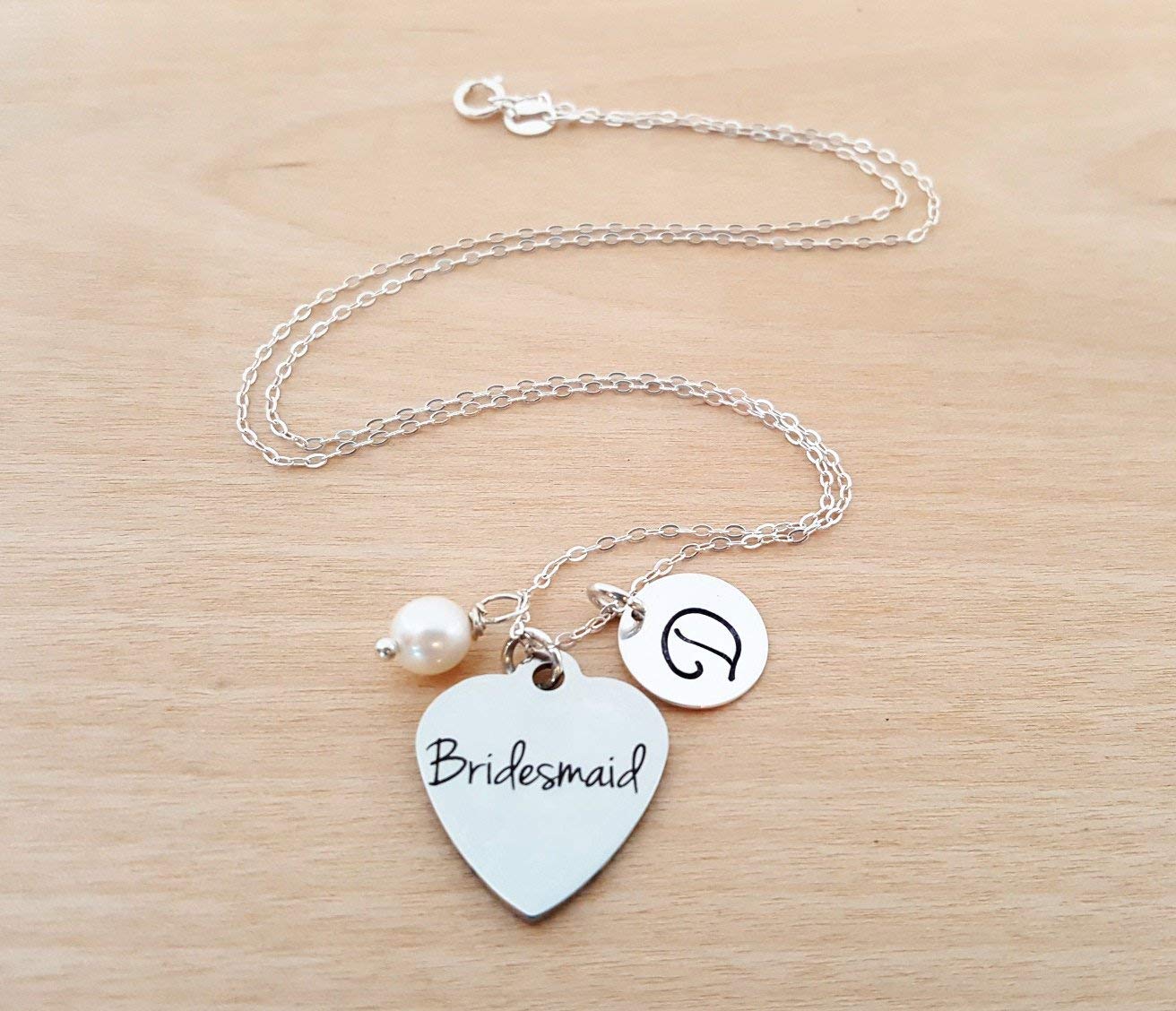 Collier Breloque Demoiselle d'honneur – Argent Sterling Personnalisé
