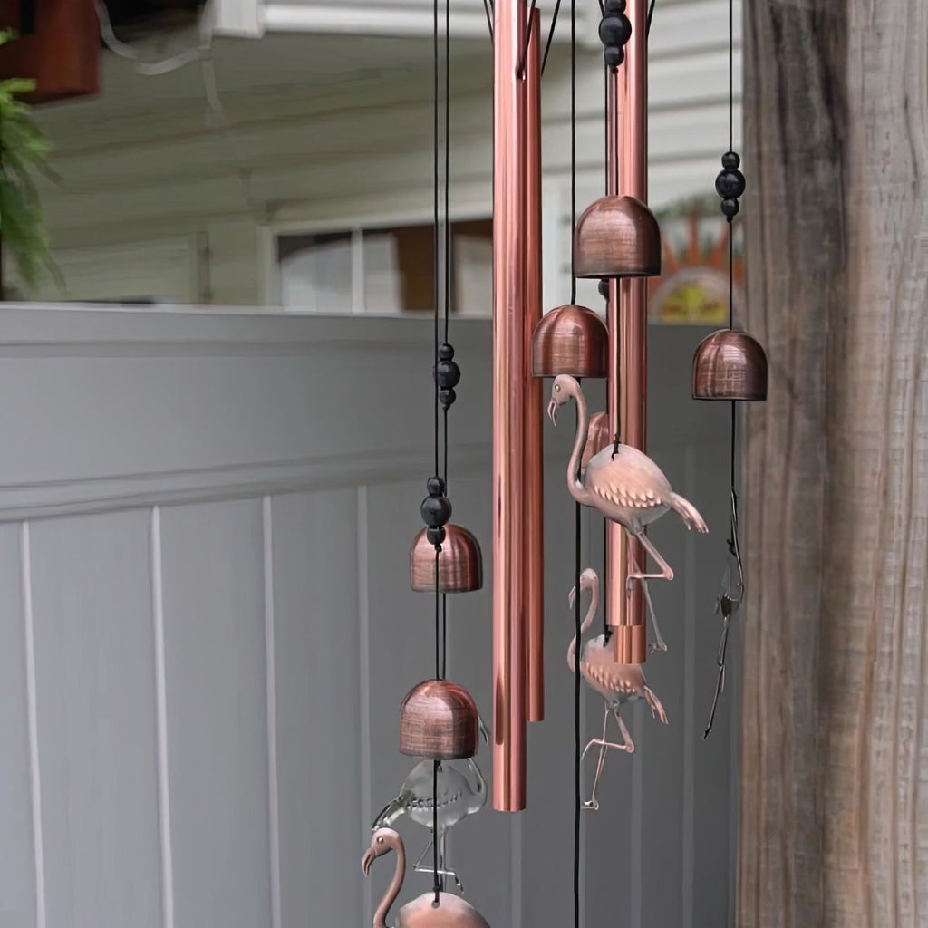 Carillon éolien flamant rose