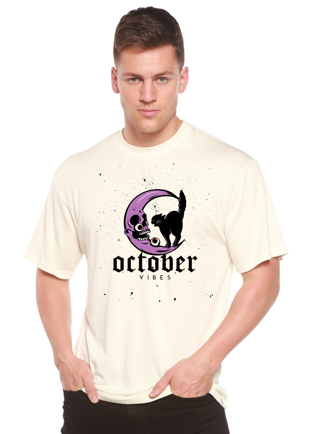 T-shirt graphique à manches courtes en viscose de bambou et coton biologique pour homme - Ambiance d'octobre