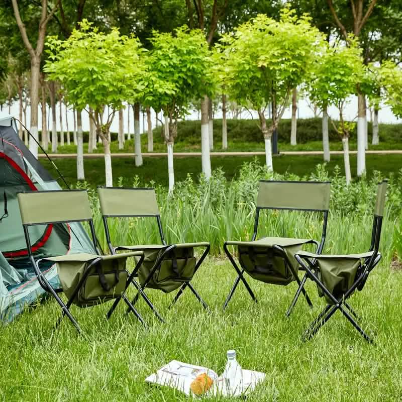 Lot de 4 : Chaise d'extérieur pliante avec sac de rangement