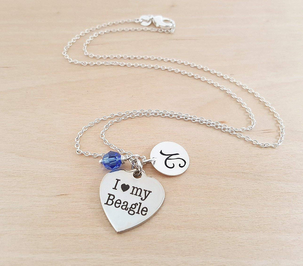 Collier « I Love My Beagle » – Bijou personnalisé en argent sterling