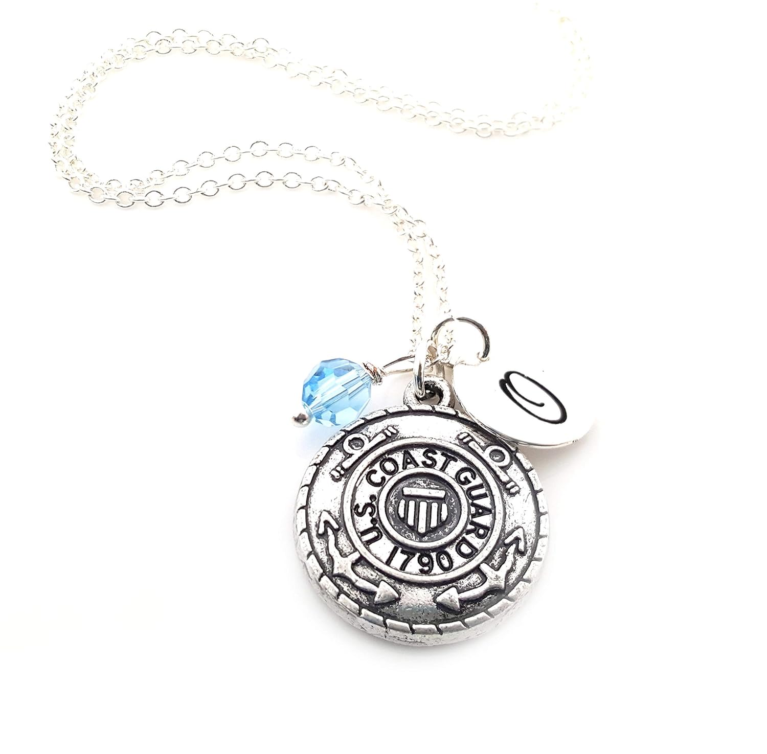 Collier breloque Garde côtière – Argent sterling personnalisé