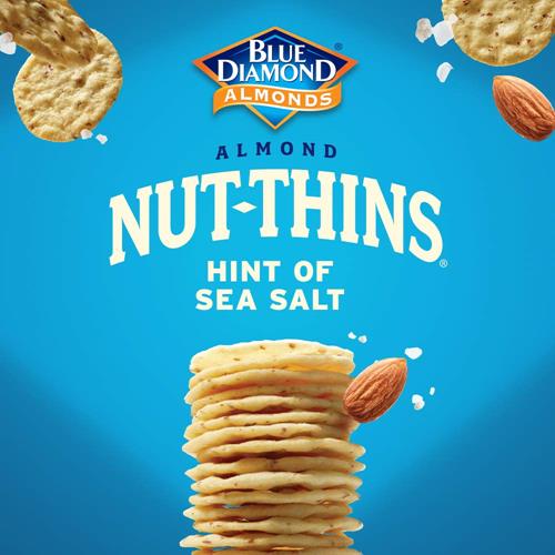 Blue Diamond Almonds Nut-Thins Craquelins sans gluten, Une touche de sel marin, Format familial, Sel marin, 198g