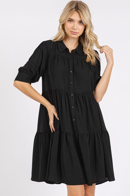 Robe Chemise Étégée à Col et Boutons Pour Femmes – Classique, Élégante, Fluide, Chic et Polyvalente Pour Toutes Les Occasions