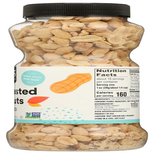 Whole Foods Market, Cacahuètes grillées à sec et salées, 16 oz