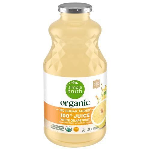 Jus 100 % de pamplemousse blanc biologique Simple Truth sans sucre ajouté, 32 oz liq.