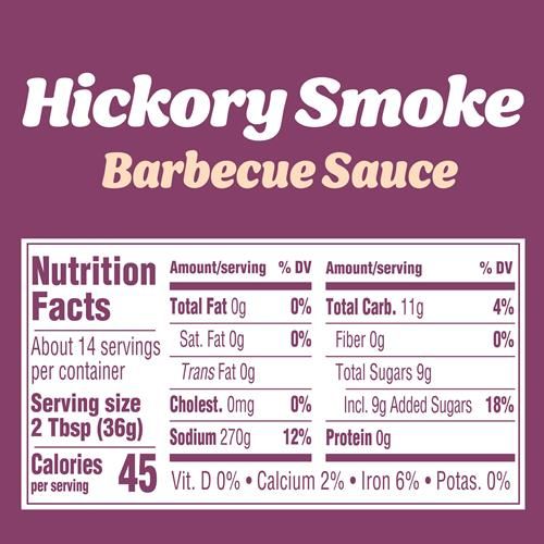 Sauce Barbecue Kraft Fumé au Hickory Mijotée, Bouteille de 496 g