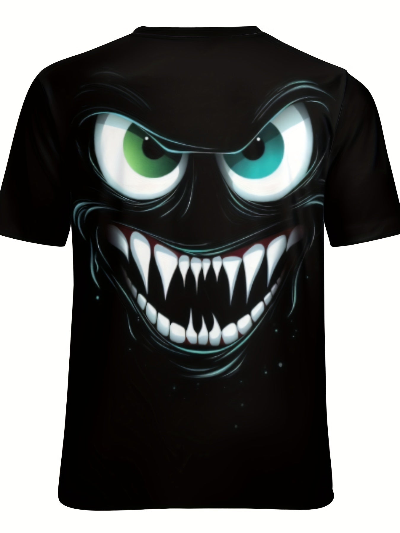 T-shirt 3D manches courtes Evil Smile pour homme – Style streetwear à motif graphique