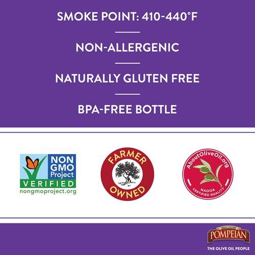 Huile d'olive Pompeian Saveur riche, Goût intense, Idéale pour les grillades et les sauces, Naturellement sans gluten, Non allergène, Sans OGM, 1,42 L