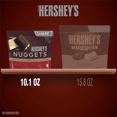 Hershey's Nuggets Chocolat Noir Spécial aux Amandes, sachet à partager, 286 g