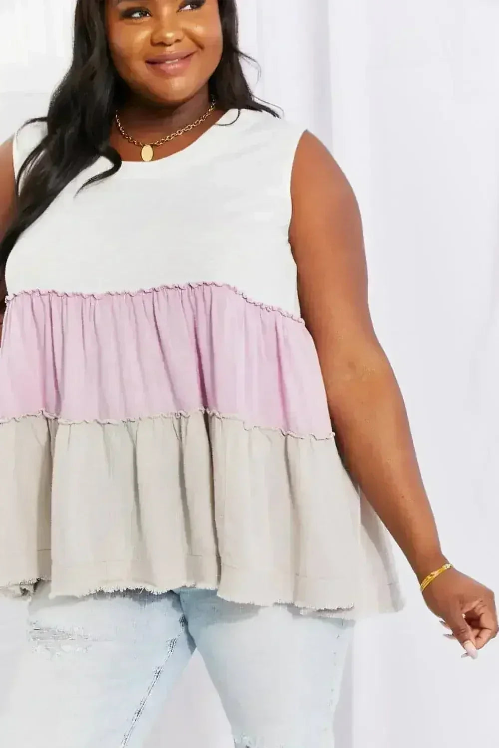 Haut poupée court dégradé de couleur lavande - Motif coucher de soleil | Femstylo