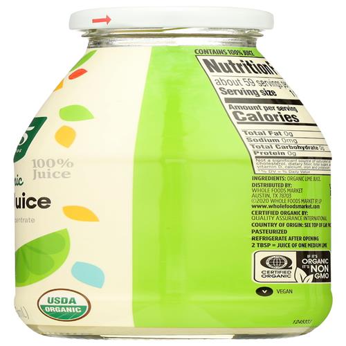 Jus de citron vert biologique Whole Foods Market, 10 oz liq.