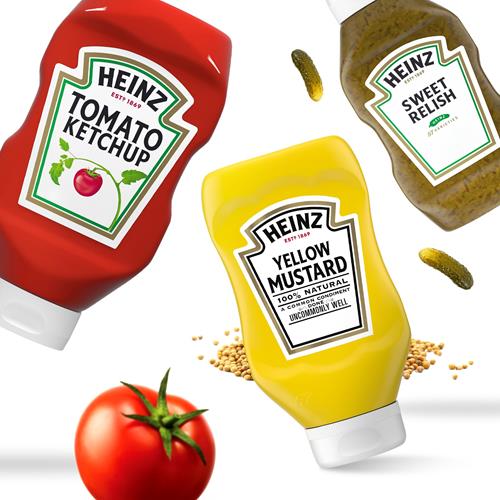 Heinz Ketchup Tomate, Relish Sucrée et Moutarde Jaune, Pack Grillade, Lot de 3