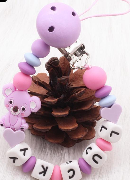 Attaches-tétines personnalisés faits main modernes, Chaînes de tétine en silicone, Attaches-tétines en bois pour bébés et enfants