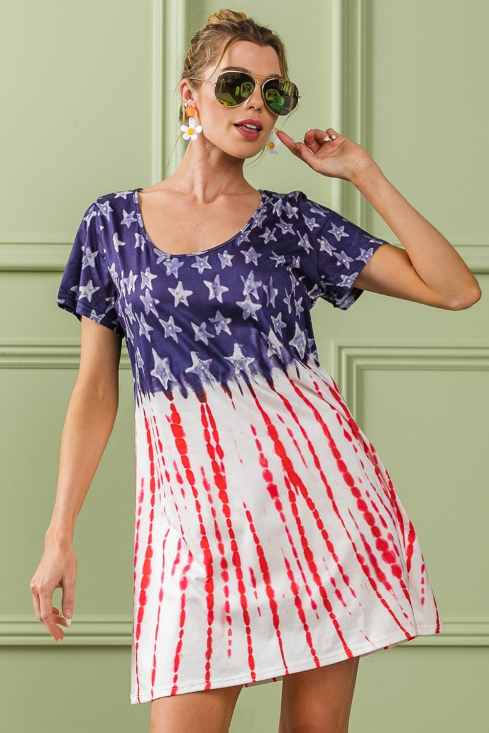 Robe T-shirt Thème Drapeau Américain – Robe T-shirt Drapeau Patriotique, Robe Fierté Américaine, Robe Drapeau d'Été, Robe Drapeau Décontractée, Robe T-shirt Stylée, Robe du Quatre Juillet, Robe Imprimé Drapeau