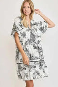 Robe grande taille imprimé paysage bicolore Umgee