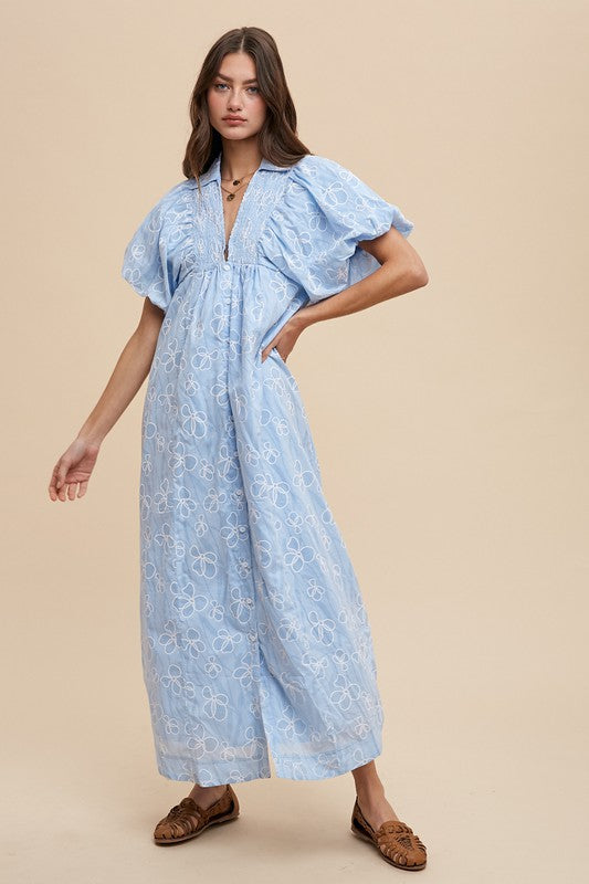 Robe d'été florale à smocks et manches bouffantes – Robe florale féminine à smocks et manches bouffantes avec des détails délicats pour les occasions décontractées et spéciales