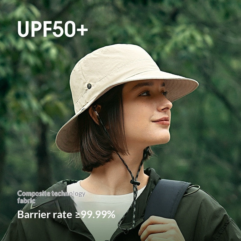 Chapeau de soleil en nylon à large bord anti-UV – Chapeau d'extérieur respirant pour femme et homme