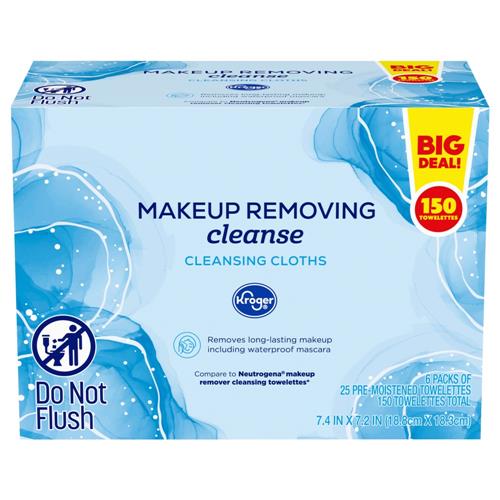 Kroger Lingettes démaquillantes et nettoyantes parfumées 6 paquets / 25 lingettes