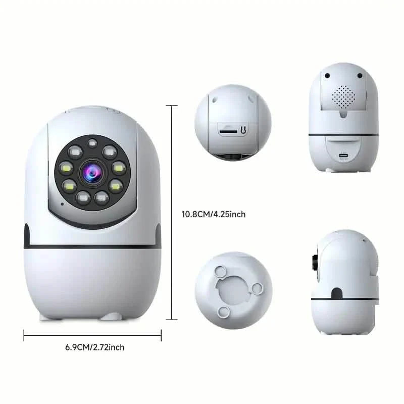 Lot de 2 caméras de sécurité sans fil – Rotation à 355°, vision nocturne, détection de mouvement, audio bidirectionnel