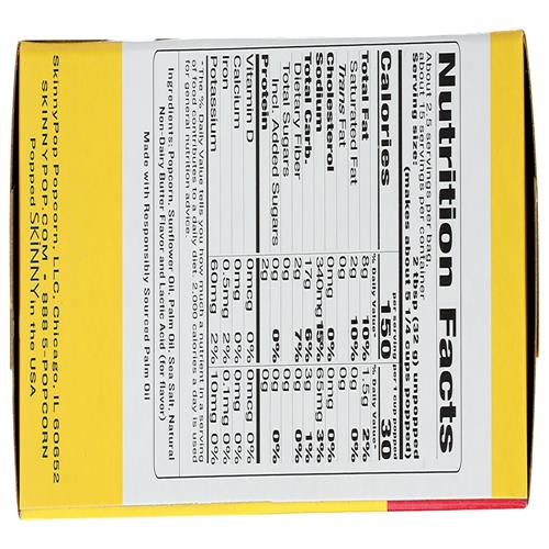 Skinny Pop Butter Microwave Popcorn, 16.8 Oz