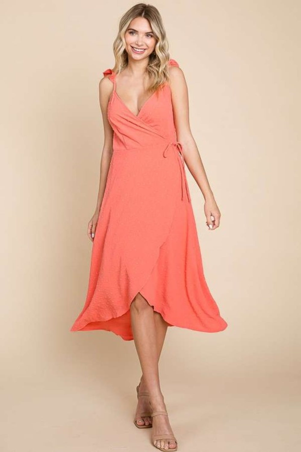 Robe portefeuille nuisette à volants pour femme – Robe portefeuille élégante à volants, Robe cache-cœur féminine, Robe portefeuille chic, Robe romantique à détails volantés, Robe de soirée sans effort, Robe nuisette flatteuse