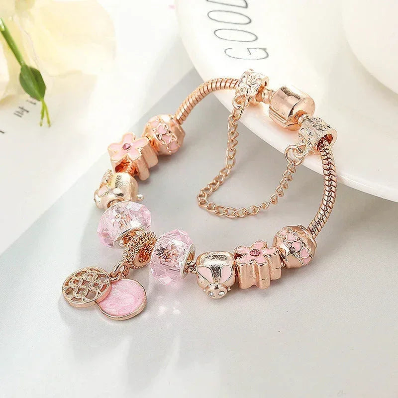 Bracelet Fashion Love Rose Doré Géométrique Bijoux Femme