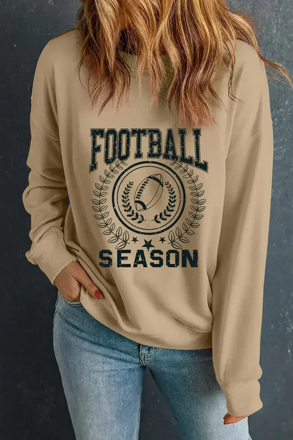 Sweat-shirt graphique Kaki "Jour de match Rugby" SAISON DE FOOTBALL