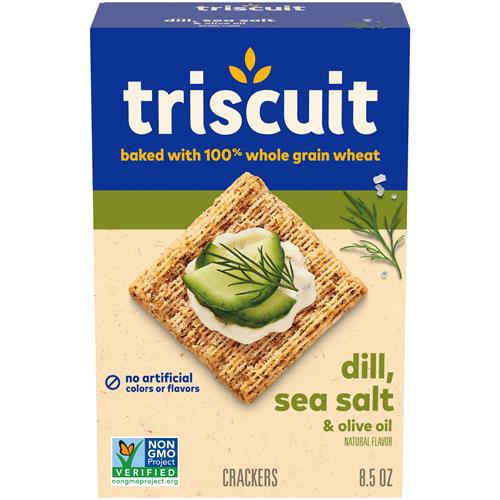 Triscuit craquelins de blé entier à l'aneth, au sel de mer et à l'huile d'olive, collations pour le déjeuner, craquelins, 240 g