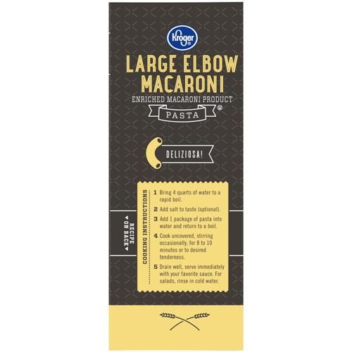 Pâtes de macaroni coudées Kroger, grand format, 450 g