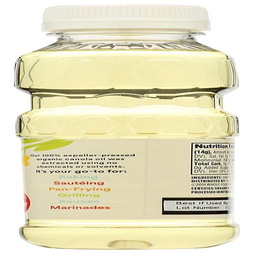 Huile de cuisson au canola biologique Whole Foods Market, 473 ml