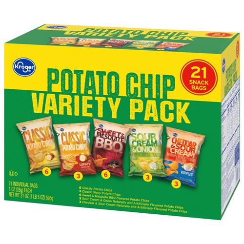 Kroger Chips de pomme de terre, paquet varié, 21 unités / 1 oz