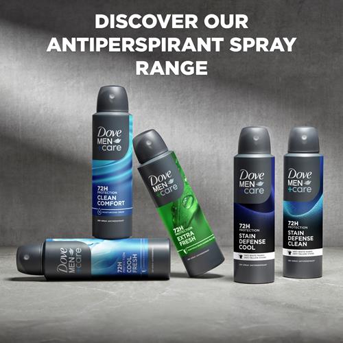 Dove Men+Care Anti-transpirant Déodorant en vaporisateur sec pour hommes Extra Fresh Protection de 72 heures contre la sueur et les odeurs avec la technologie Triple Défense 3,8 oz