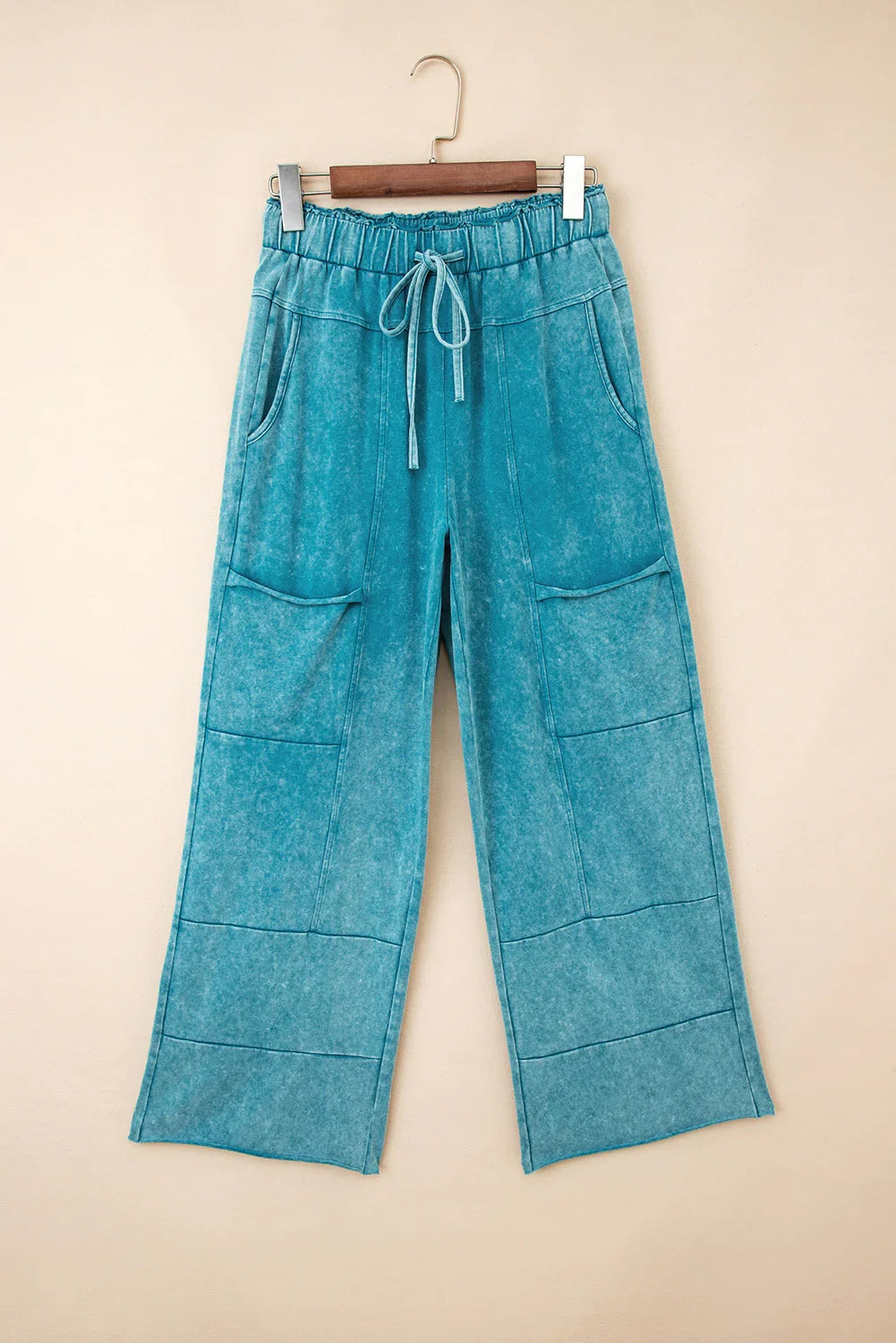 Pantalon Lapis Mineral Wash noué taille haute à ourlet brut